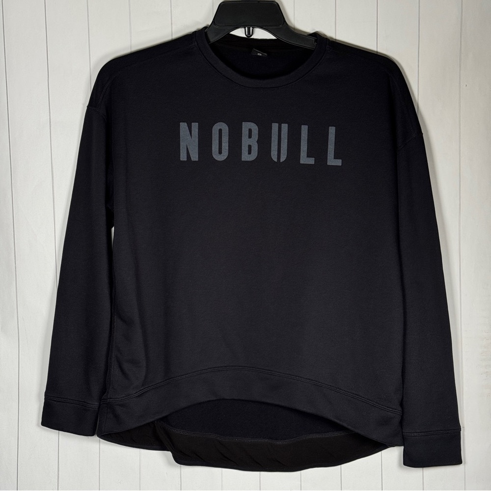 NOBULL Black Logo Graphic Training Sweatshirt Crewneck Activewear Pullover Men M